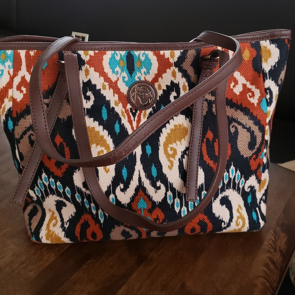 Spartina 449 Christina Linen Leather Shoulder Bag